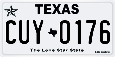 TX license plate CUY0176
