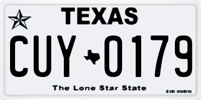TX license plate CUY0179