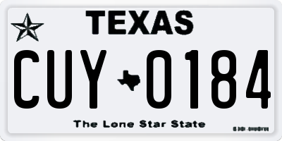 TX license plate CUY0184