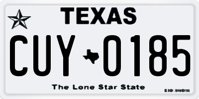 TX license plate CUY0185
