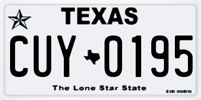 TX license plate CUY0195