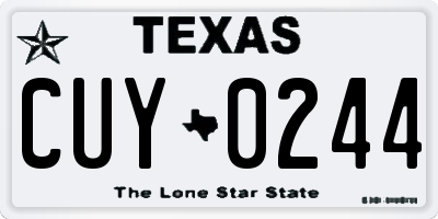 TX license plate CUY0244