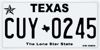 TX license plate CUY0245