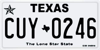 TX license plate CUY0246