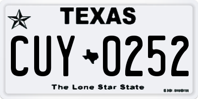 TX license plate CUY0252