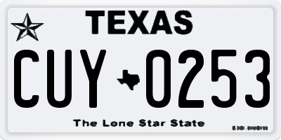 TX license plate CUY0253
