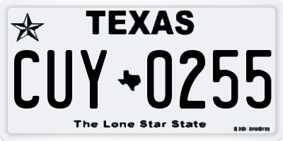 TX license plate CUY0255