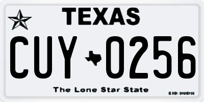 TX license plate CUY0256