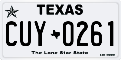 TX license plate CUY0261