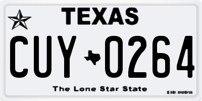 TX license plate CUY0264
