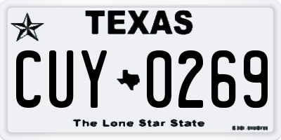 TX license plate CUY0269
