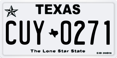 TX license plate CUY0271