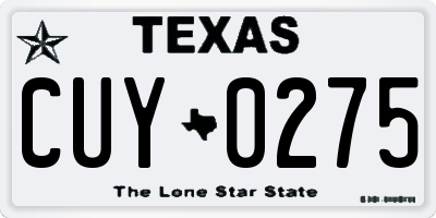 TX license plate CUY0275