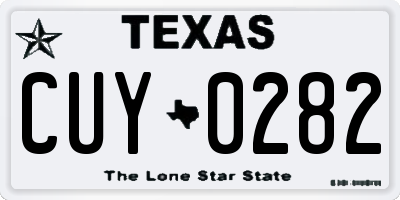 TX license plate CUY0282