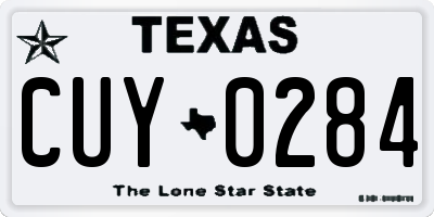 TX license plate CUY0284