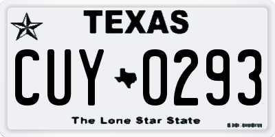 TX license plate CUY0293