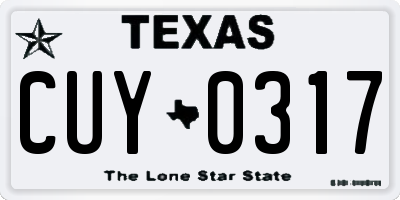 TX license plate CUY0317