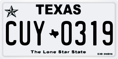 TX license plate CUY0319