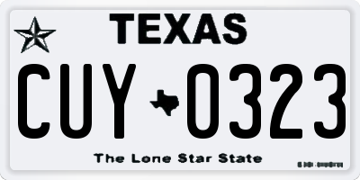 TX license plate CUY0323
