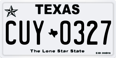 TX license plate CUY0327