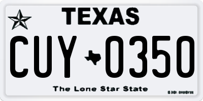 TX license plate CUY0350