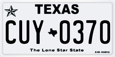 TX license plate CUY0370