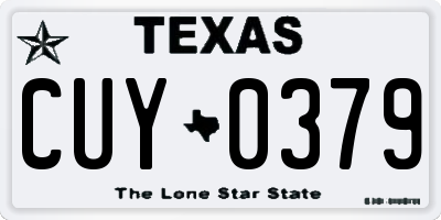 TX license plate CUY0379