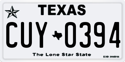 TX license plate CUY0394