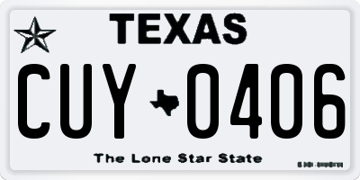 TX license plate CUY0406