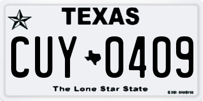 TX license plate CUY0409