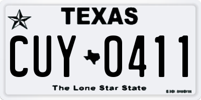 TX license plate CUY0411