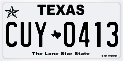 TX license plate CUY0413