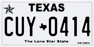 TX license plate CUY0414