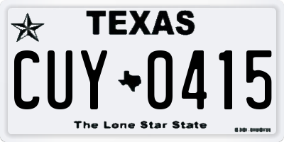 TX license plate CUY0415