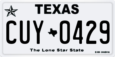 TX license plate CUY0429