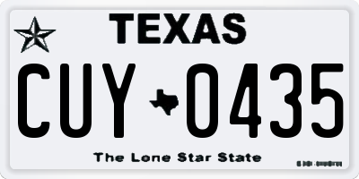 TX license plate CUY0435