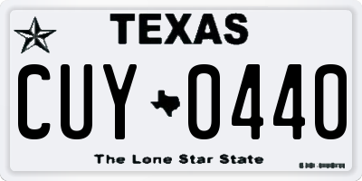TX license plate CUY0440