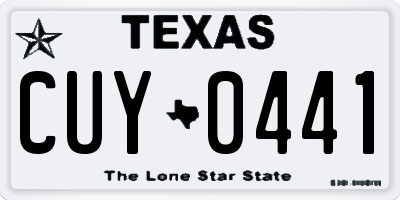 TX license plate CUY0441