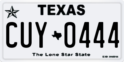 TX license plate CUY0444