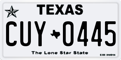 TX license plate CUY0445