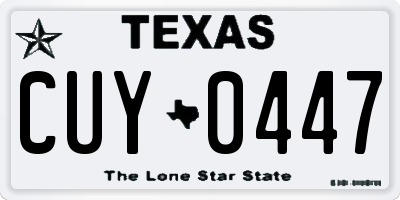 TX license plate CUY0447