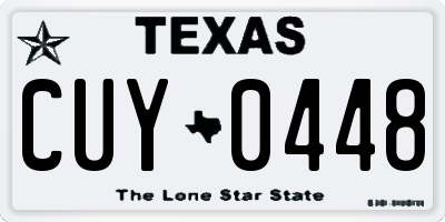TX license plate CUY0448