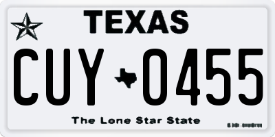 TX license plate CUY0455