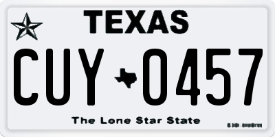 TX license plate CUY0457