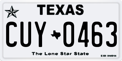 TX license plate CUY0463