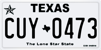 TX license plate CUY0473