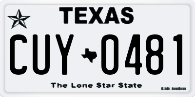 TX license plate CUY0481