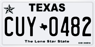 TX license plate CUY0482