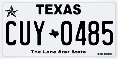 TX license plate CUY0485