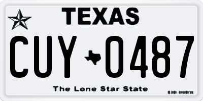 TX license plate CUY0487